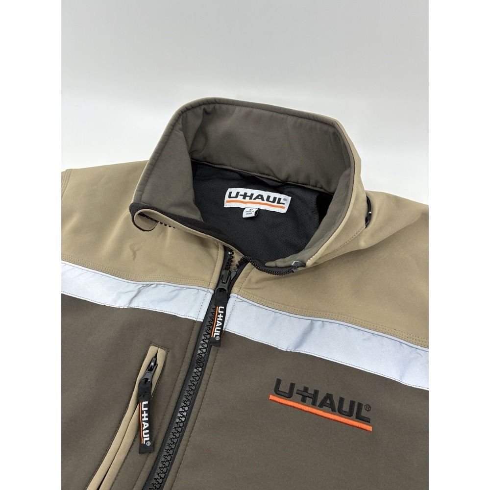 Official UHAUL Jacket Men's Medium Employee Uniform Khaki Soft Shell NO HOOD